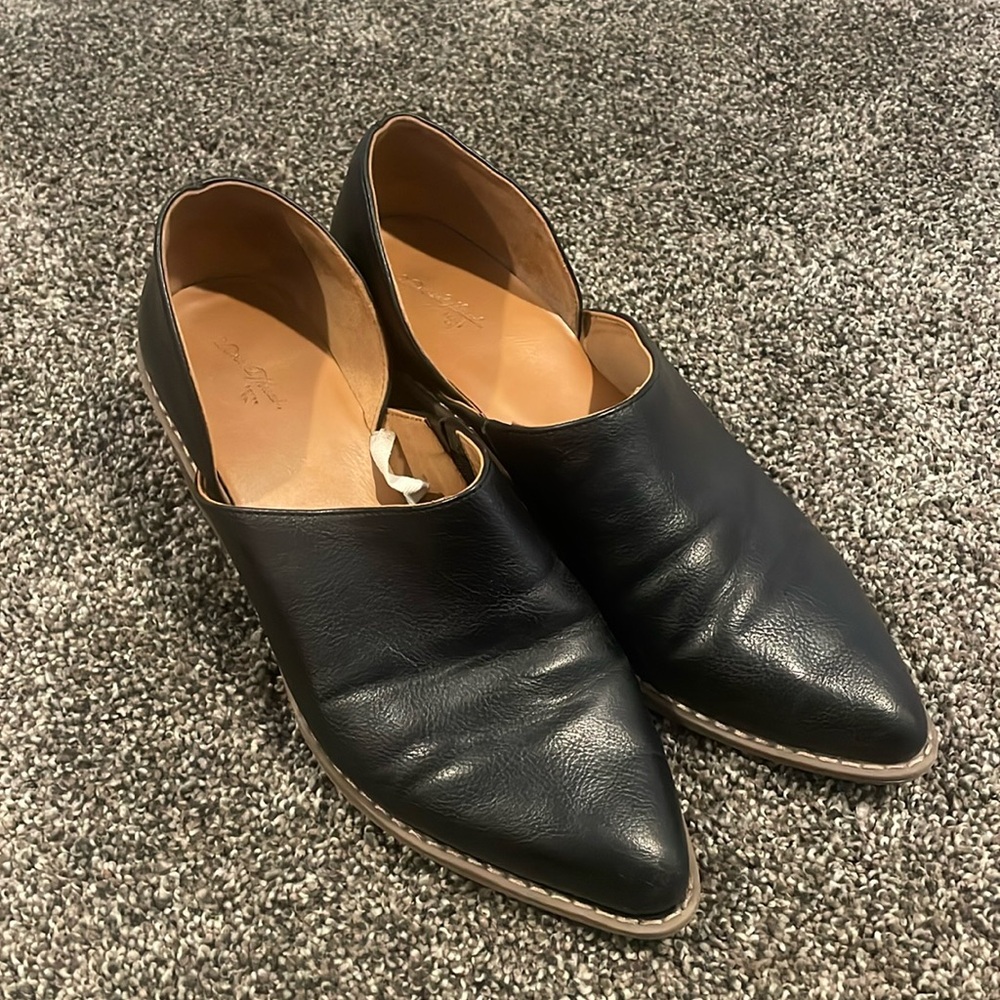 Black leather booties